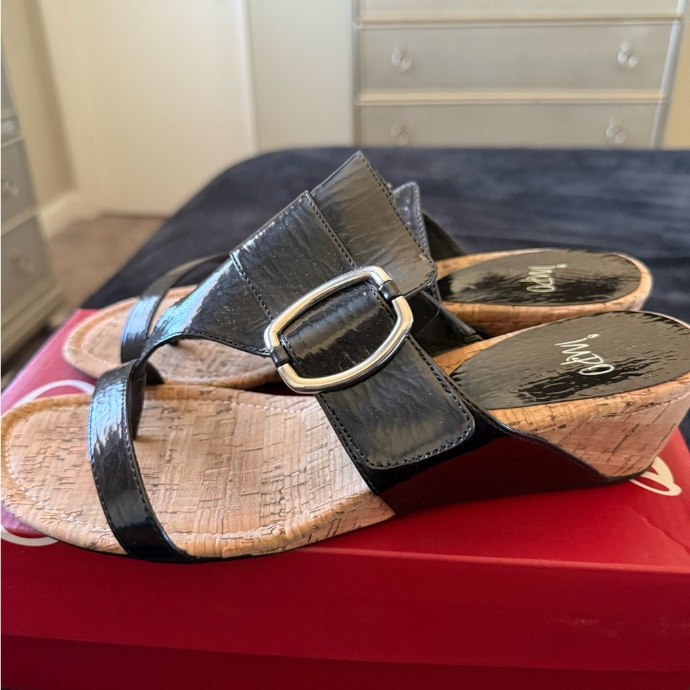 Impo Black Wedge Shoes Slip-On Comfort